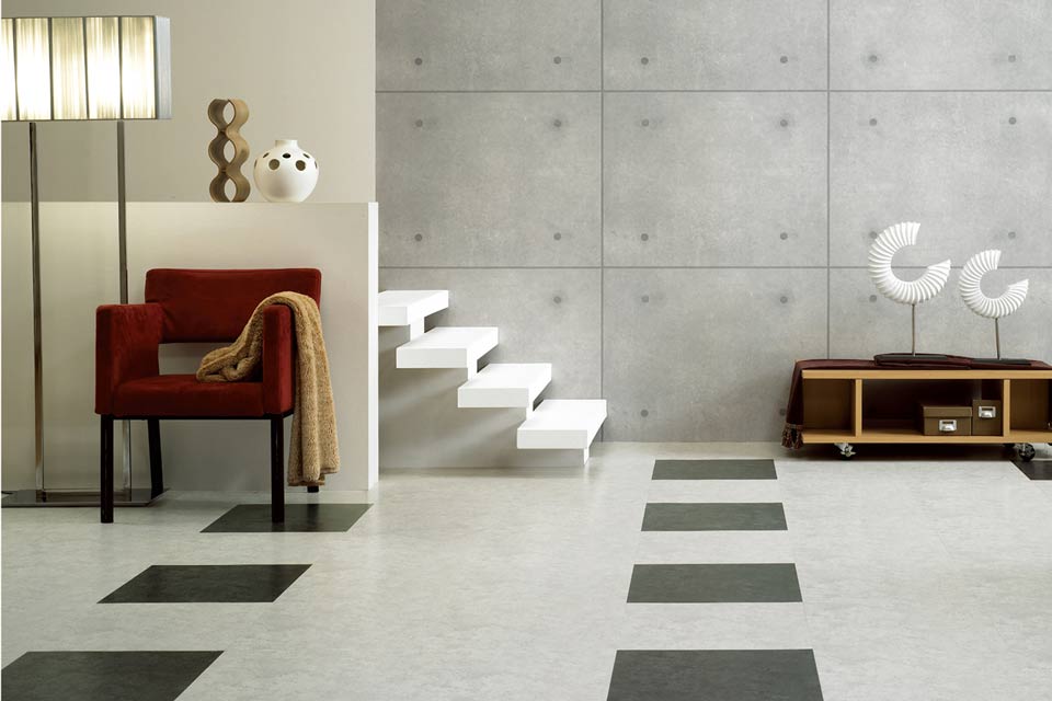 DESIGNVINYL Vinylboden Steindekore Loft Grey und Loft Black